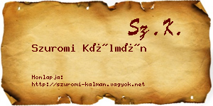Szuromi Kálmán névjegykártya