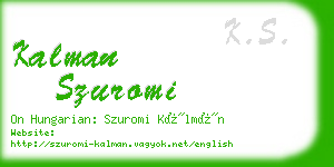 kalman szuromi business card